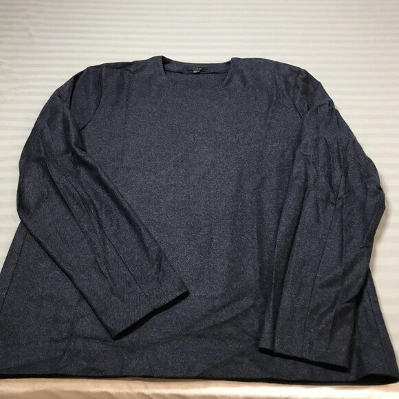 COS Sweater Womens Large Navy Blue Wool Cashmere Blend Side Zip Crewneck Knit - Picture 10 of 10